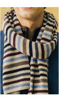 BUFANDA BEIGE CON RAYAS MULTICOLOR HOMBRE